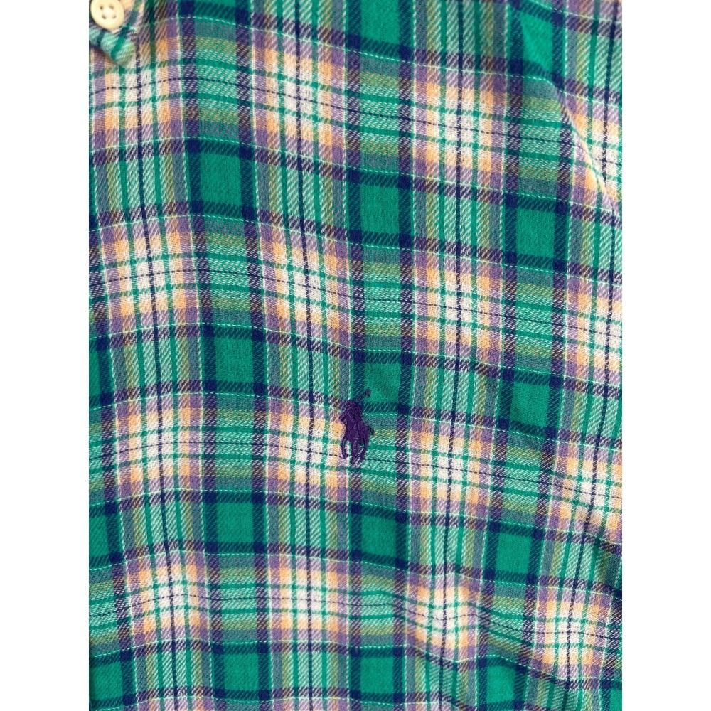 Polo Ralph Lauren Shirt Womens XL Green Flannel Lined Double Faced Cotton - Picture 5 of 9
